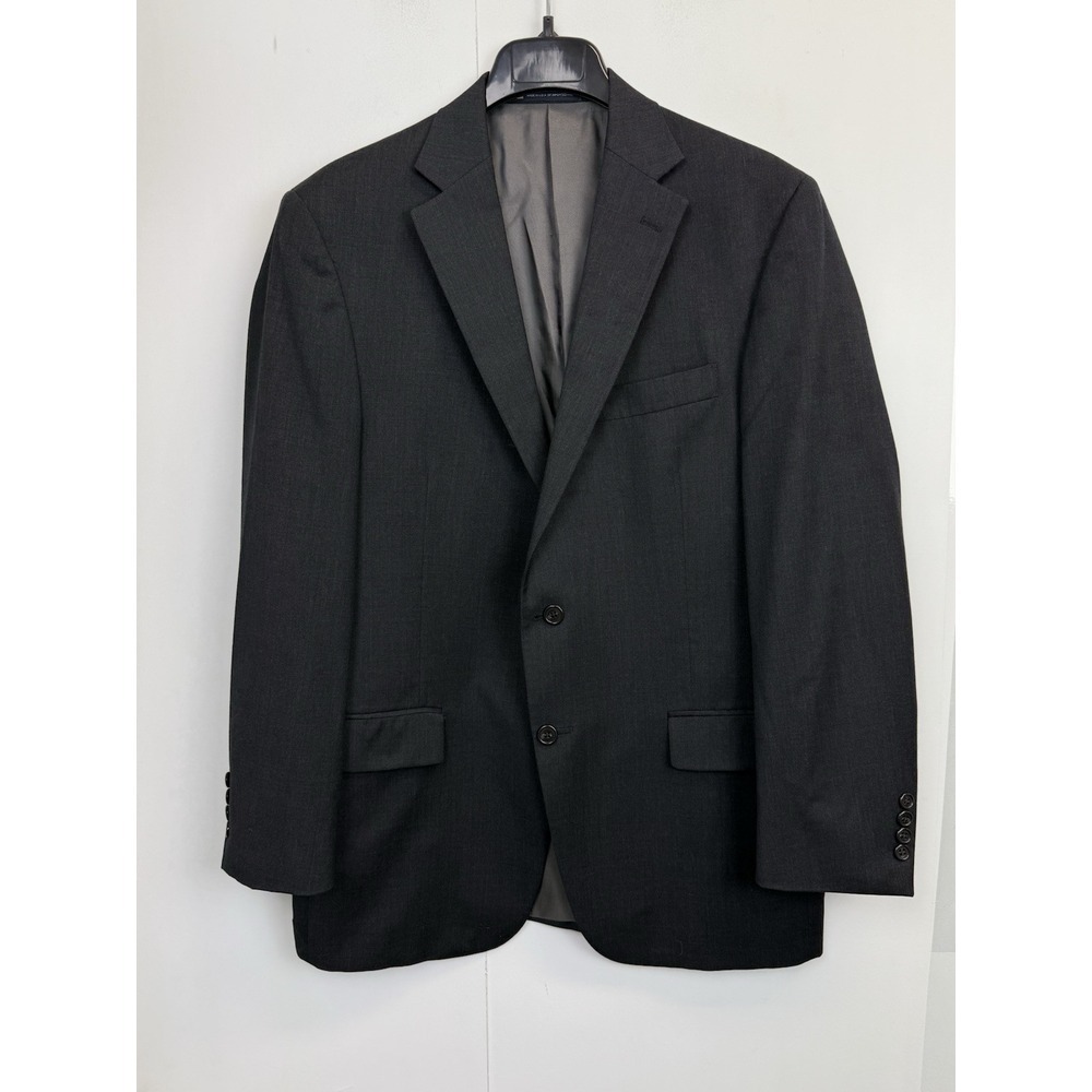 Hart Schaffner Marx Sport Coat Blazer Mens‎ 41R Dark Gray Wool Suit Jacket USA